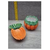 Decorative Ceramic Carrots Bowl and Dish