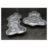 Wilton Mickey Mouse & Frog Aluminum Cake Vtg Pans