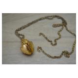 Gold Toned Triple Heart Locket Pendant Necklace