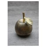 Vtg Solid Brass Apple-Shaped Teacher's Bell