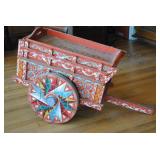 Vintage Hand Painted Costa Rican Ox Cart Bar Cart