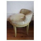 Vtg French-Style Rotating Upholstered Stool