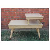 Vtg Mid-Century Modern Two-Tiered Step End Table