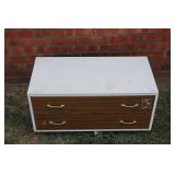 Vtg Two-Drawer Laminate Cabinet