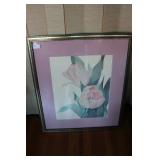 Gloria Eriksen Pink & White Tulip Floral Art Print