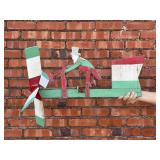 Vtg Wooden Man Sawing Log Whirligig