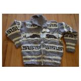 Hand Knit Cowichan Whale Zipper Sweater