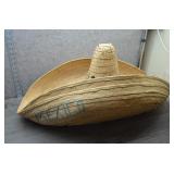 Vtg Woven Straw Mexico Sombrero Hat