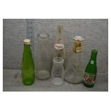 Vtg Pepsi 7Up Milk & Decanter Bottles 6pc Lot