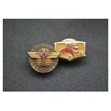 10K Gold Service Pins, Boeing and Mobil Gas