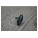 Vtg Southwestern Sterling Azurite Malachite Ring