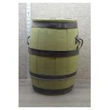 Vintage Wooden Barrel w/HInged Lid