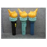 1986 Statue of Liberty Torch Flashlight Lot of 3