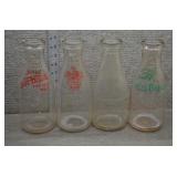 Lot of Vintage Milk Bottles
