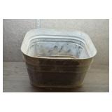Vtg Square Galvanized WashTub w/Center DrainSpigot