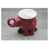 Vtg Frankoma Red Ceramic Elephant Political Mug