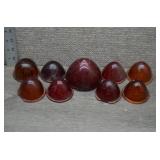 Vintage Red Glass Lamp Lenses