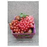 Decorative Faux Fruit Basket with Grapes & Figs
