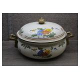Vtg Asta/Villeroy&Boch Floral Enamelware DutchOven