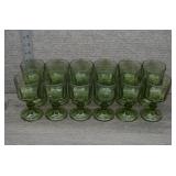 Vtg Anchor Hocking Fairfield Green Goblets 12 pc