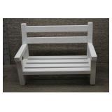 Vtg White Miniature Wooden Garden Bench