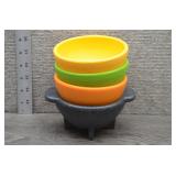 4 Heavy Plastic Footed Salsa Bowls