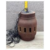 Vtg Wooden Wagon Wheel Hub Swag Light