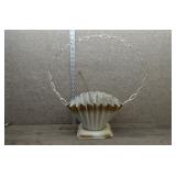 Vintage Pleated Metal Funeral Flower Basket