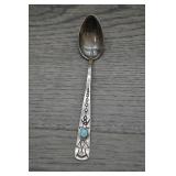Vtg Navajo Sterling Silver Turquoise Spoon