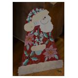 Vtg Painted Wooden Santa Claus Cutout Christmas