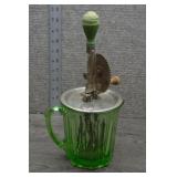Vintage A&J Hand-crank Glass Mixer