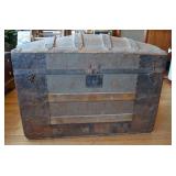 Antique Domed Humpback Steamer Trunk