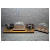 Vtg Mid-Century Teak Condiment Server Set