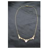 Porcelain Roses and AuroraBorealis Stones Necklace
