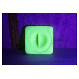 Vtg Uranium Jadeite Glass Refrigerator Dish Lid