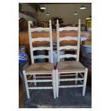 2 Unfinished Ladder Back Chairs w/Rush Seats