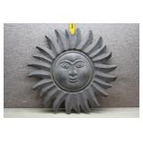 Vtg Concrete Celestial Sun Face Wall Plaque