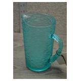 Vtg Anchor Hocking Soreno Aquamarine Pitcher