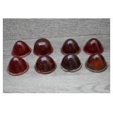 Vtg Red Glass Beehive Marker Light Lenses 8pc