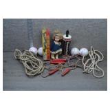 Vtg Toy Lot Dominoes Doll Tootsie Roll Bank