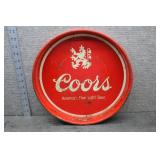 Vtg Coors Red Metal Lion Beer Serving Tray