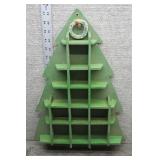 Vtg Wooden Christmas Tree Shadow Box Shelf