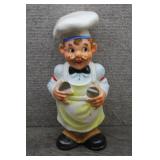 Vtg Ceramic Chef Salt & Pepper Shaker Holder