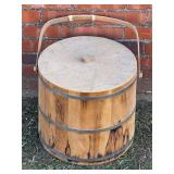 Antique Primitive Wooden Sugar Bucket Firkin