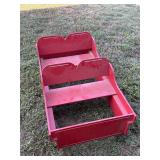 Vtg Red Wooden Decorative Kid's Sleigh