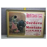 1984 Nuevo Laredo Bullfight Poster Framed