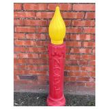 Vtg Noel Red Candle Christmas Blow Mold