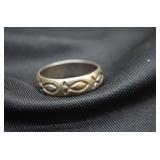 Sterling Silver Ring w/3 'Ichthys'/'Jesus Fish'