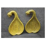 Vtg Ceramic California Gourd Spoon Rests Pair
