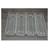 4 Vtg 1950's Pressed Glass Corn On The Cob Dishes